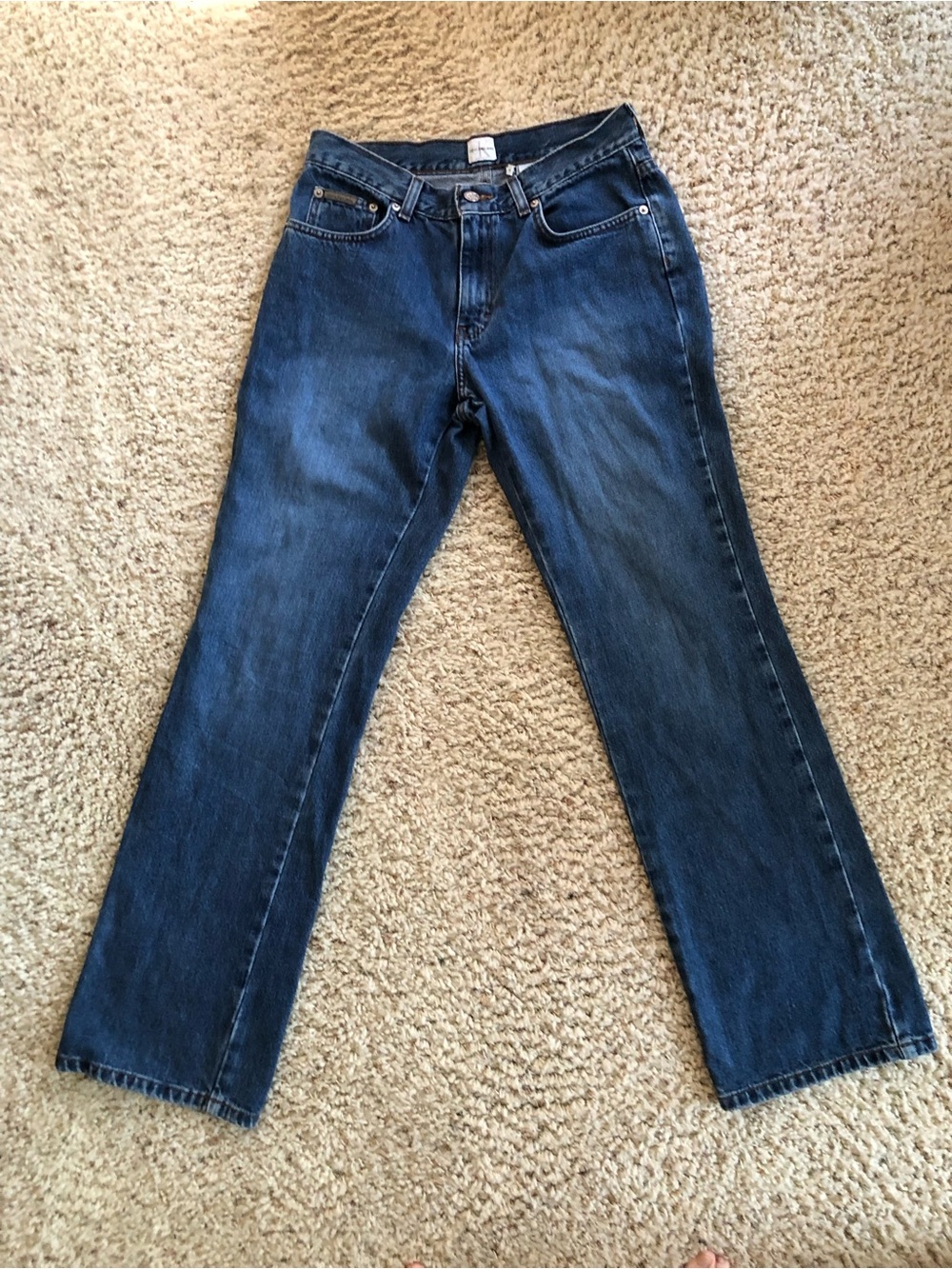 Vintage Y2K Calvin Klein Bootcut Jeans Dark Sandblast Wash 100% Cotton Sz 8x32